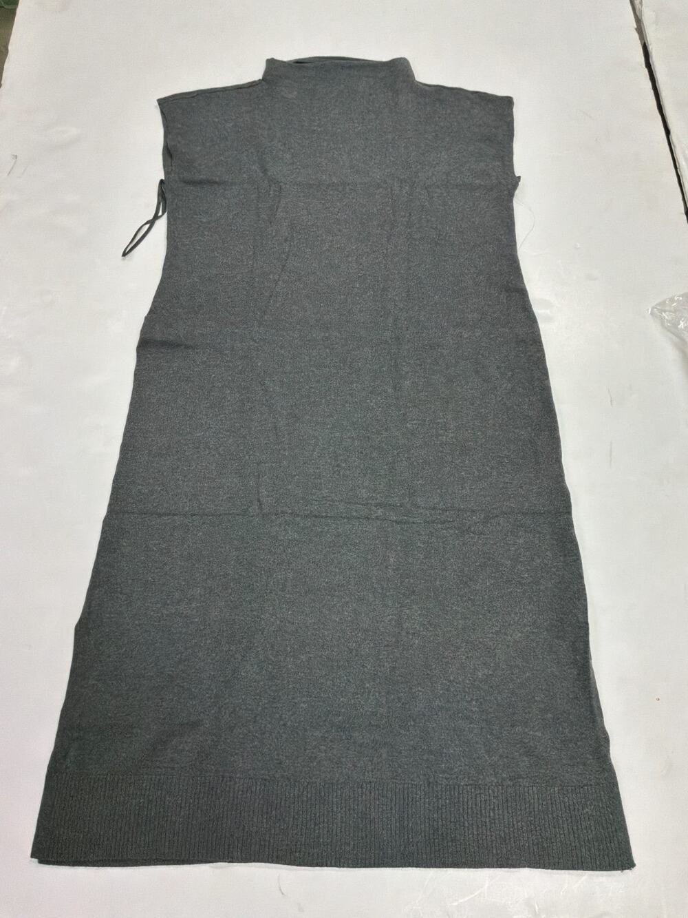 Soma Recycled Yarn Funnel Neck Midi Sweater Dress Women's L Heather Quartz Gray